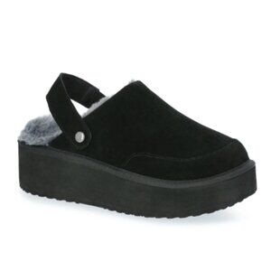 Joyspun Women's Faux Fur Convertible Clog Slippers Size 8M